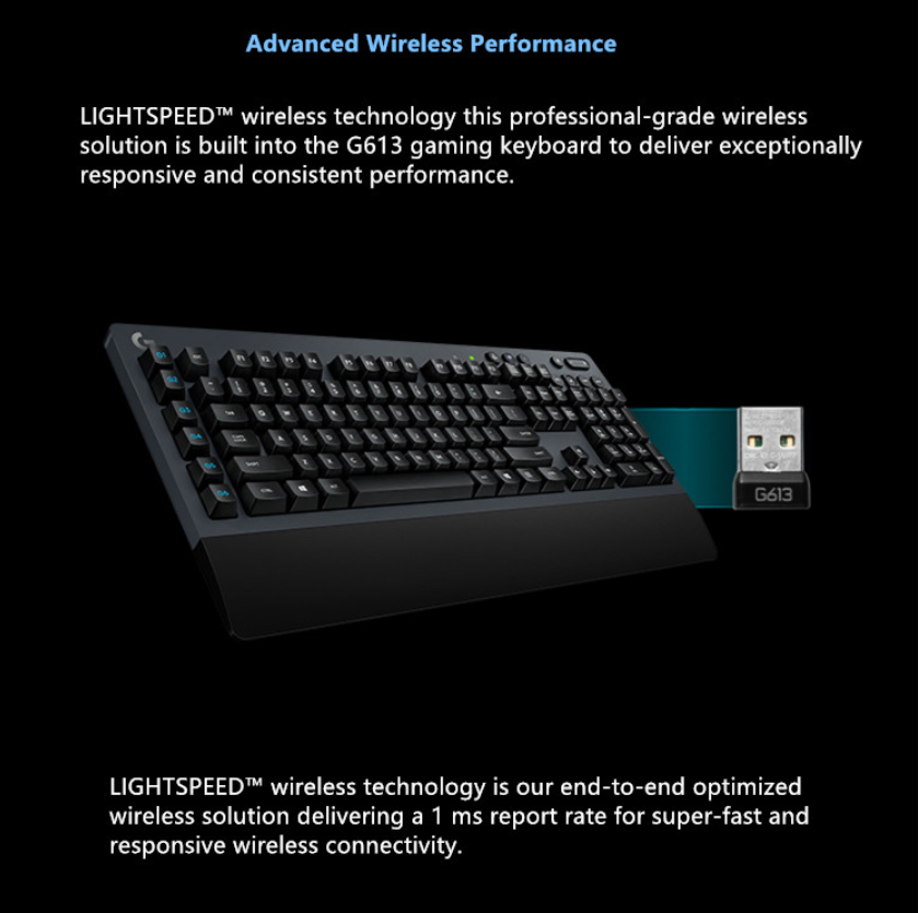 Logitech G613 Wireless Mechanical Gaming Keyboard deals Clavier gaming mécanique sans